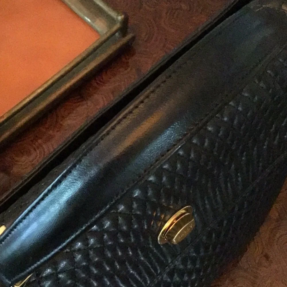 Vintage 1980s Bally Quilted Black Leather Handbag